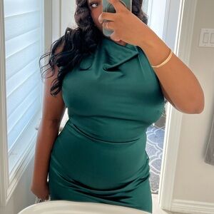 windsor emerald satin dress
